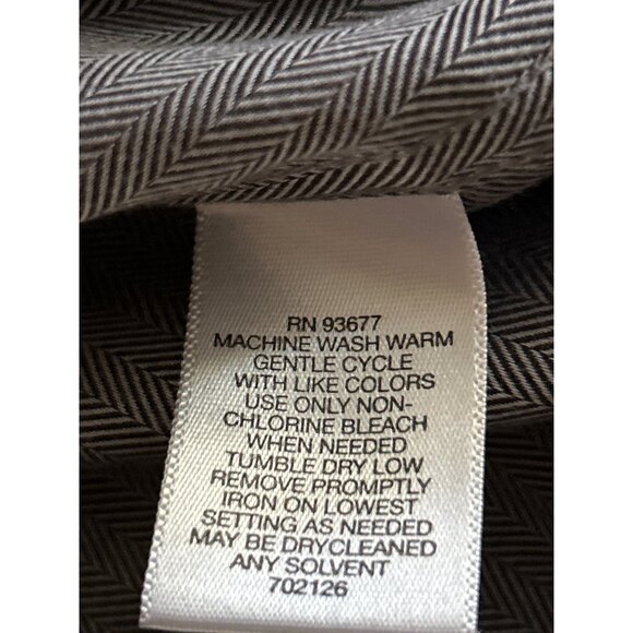 Claiborne Mens No Iron Slim Fit Long Sleeve Grey Button-Up Dress Shirt Size 18 - Picture 4 of 6